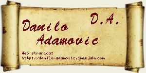 Danilo Adamović vizit kartica